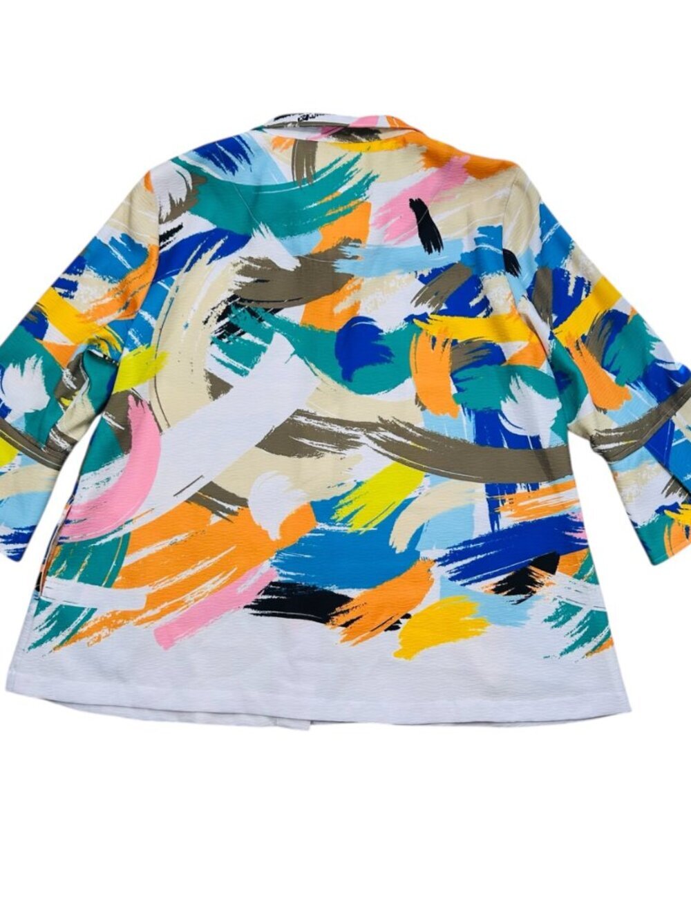 Ali Miles XL Wearable Art Abstract Trapeze Top 3/4 Bell Sleeves Avant Garde Brun - Picture 3 of 8